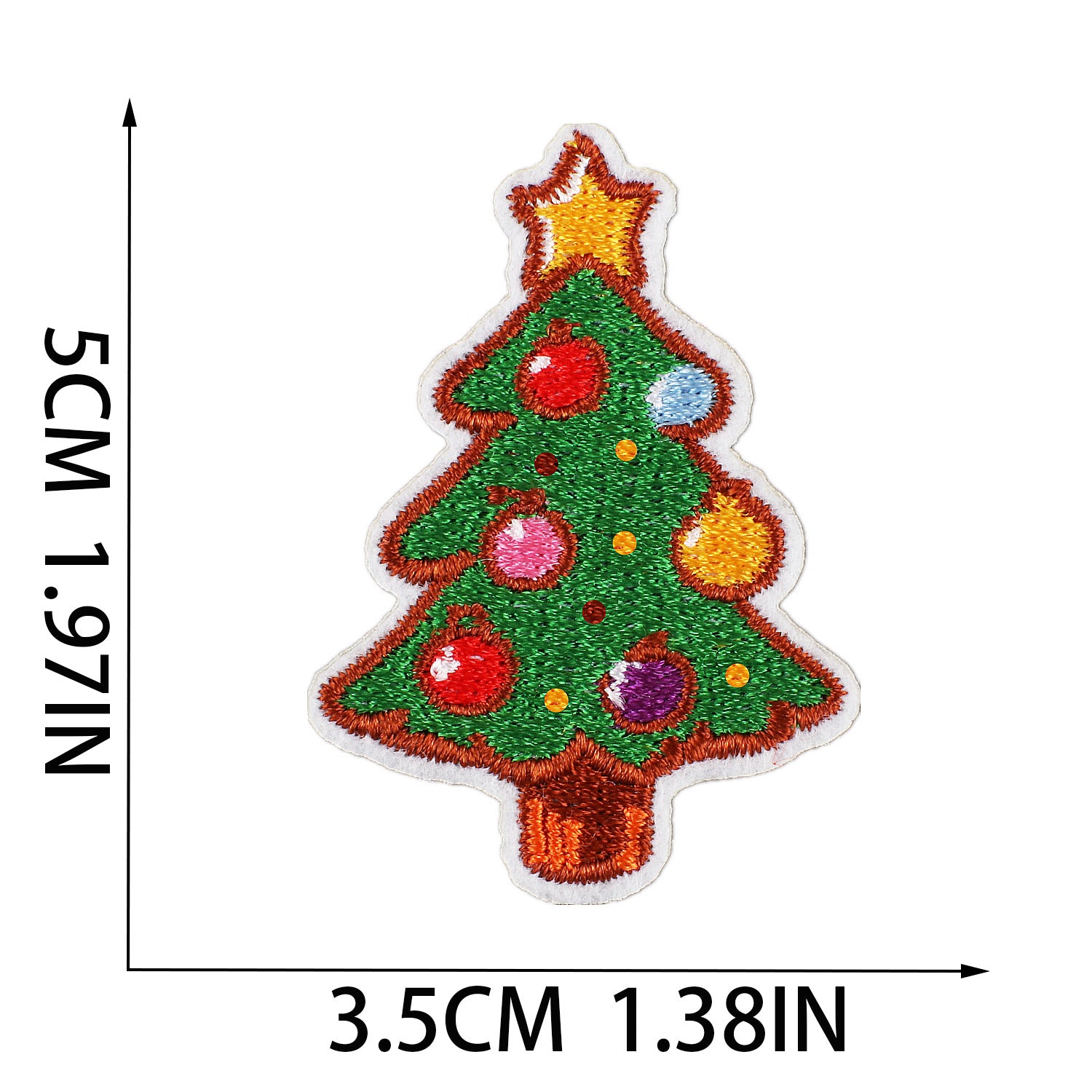 Wholesale Colorful Light Strip Embroidered Cloth Patch Christmas Patch